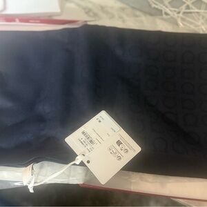 Salvatore Ferragamo Dark Blue Patterned Fabric